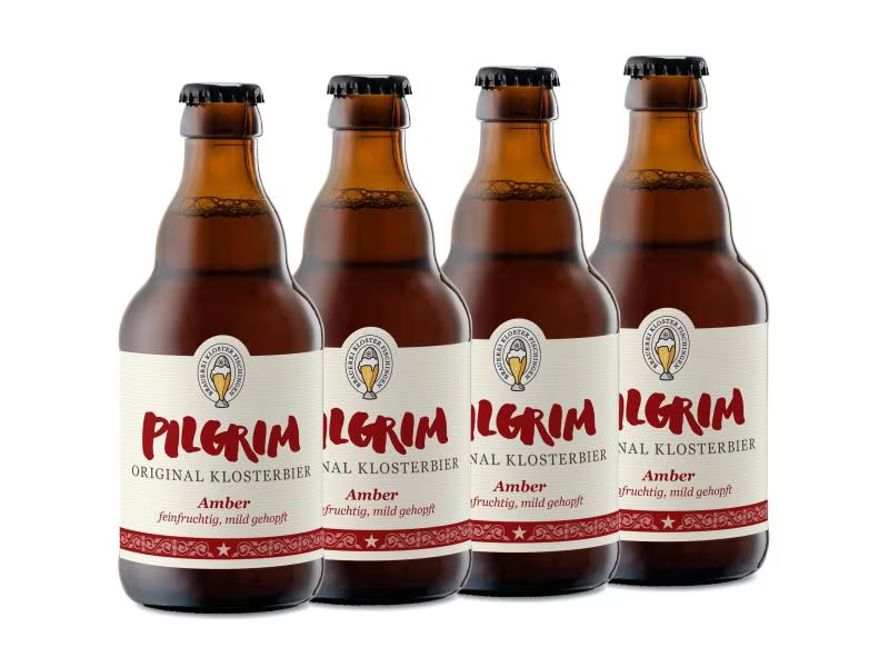 Vier Biere der Schweizer Brauerei Pilgrim