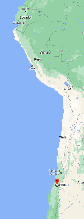 Karte mit Peru und Chile