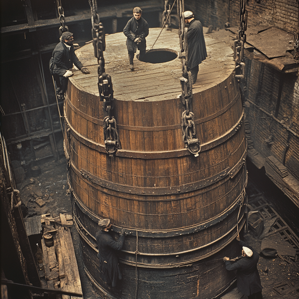 In früheren Zeiten waren die Holztanks für die Bierlagerung riesig
