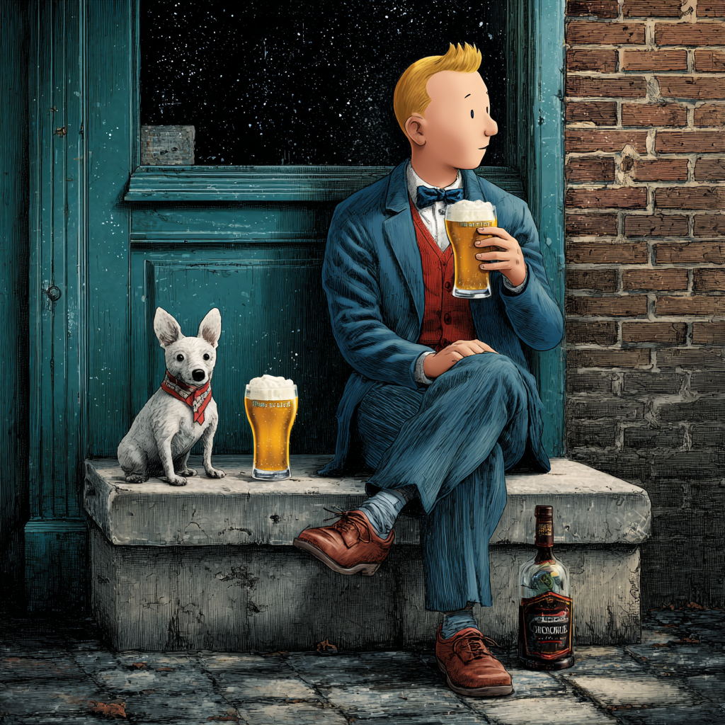 Ein echter Belgier trinkt ein echtes Bier und kein leichtes Pils. Erstellt mit Google Midjourney