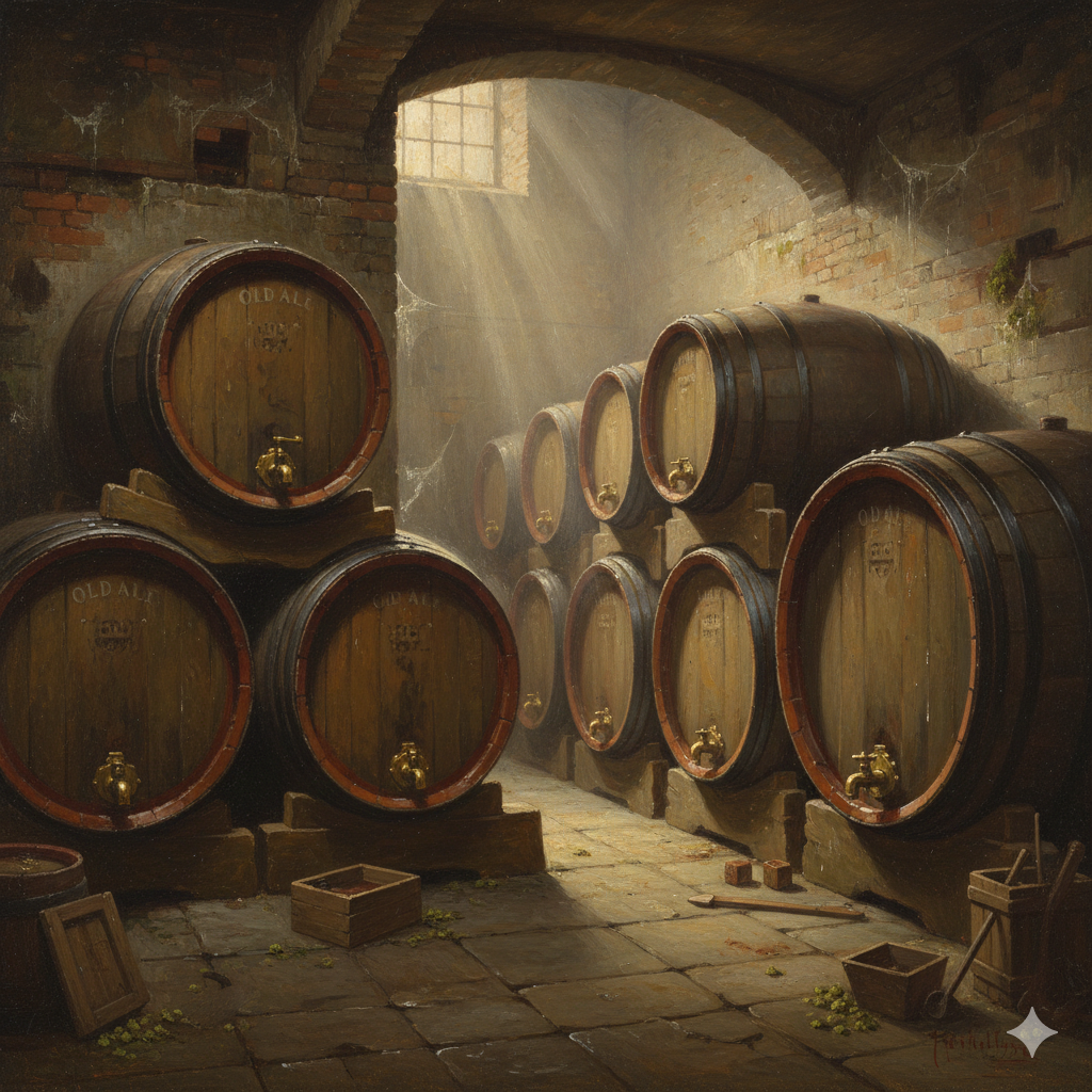 Old Ales bekamen ihren Namen von der langen Reifezeit. Erstellt mit Google Gemini