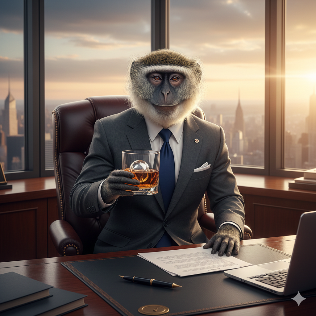 Pegeltrinker sind erfolgreich – zumindest bei den Grünen Meerkatzen. Erstellt mit Google Gemini